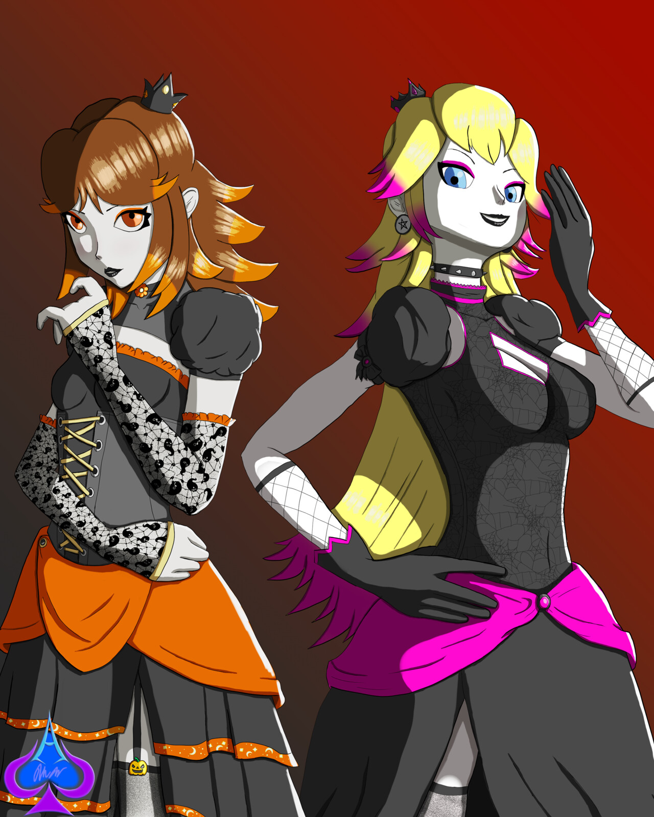 Goth Daisy and Goth Peach