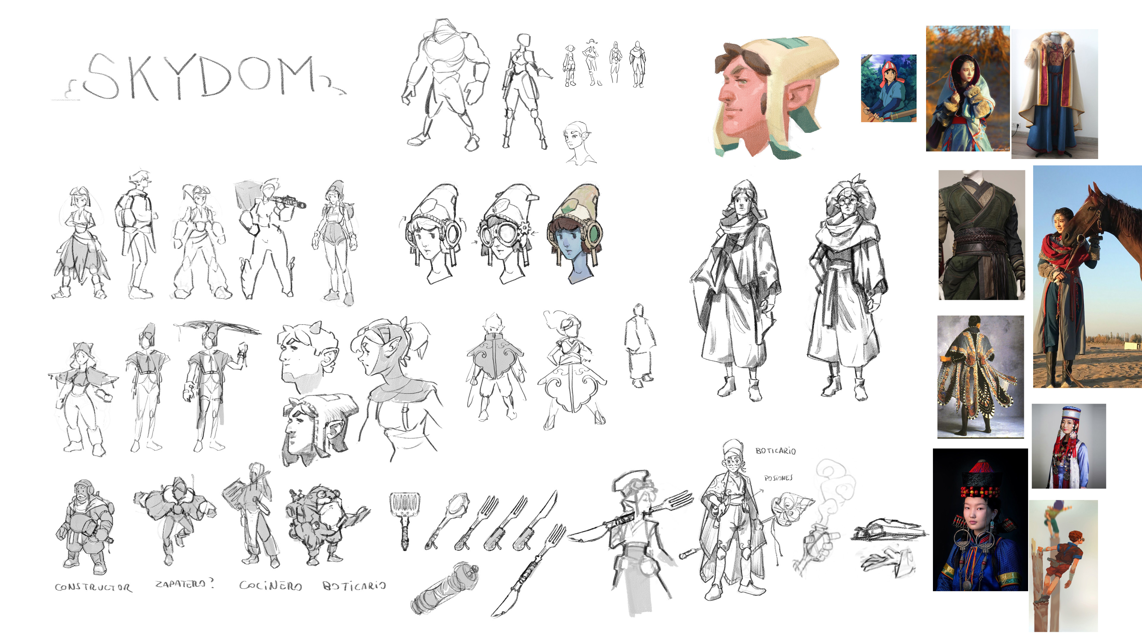 First exploration. We focused on the style of these characters and also their culture.
