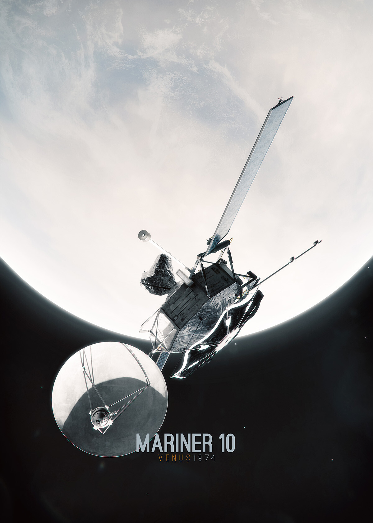 Timbre: Mariner 10, Venus And Mercury  Etats Unis D'Amérique  US And Mercury Us Unmanned Space Missions Etats Unis Dam%c3%a9rique