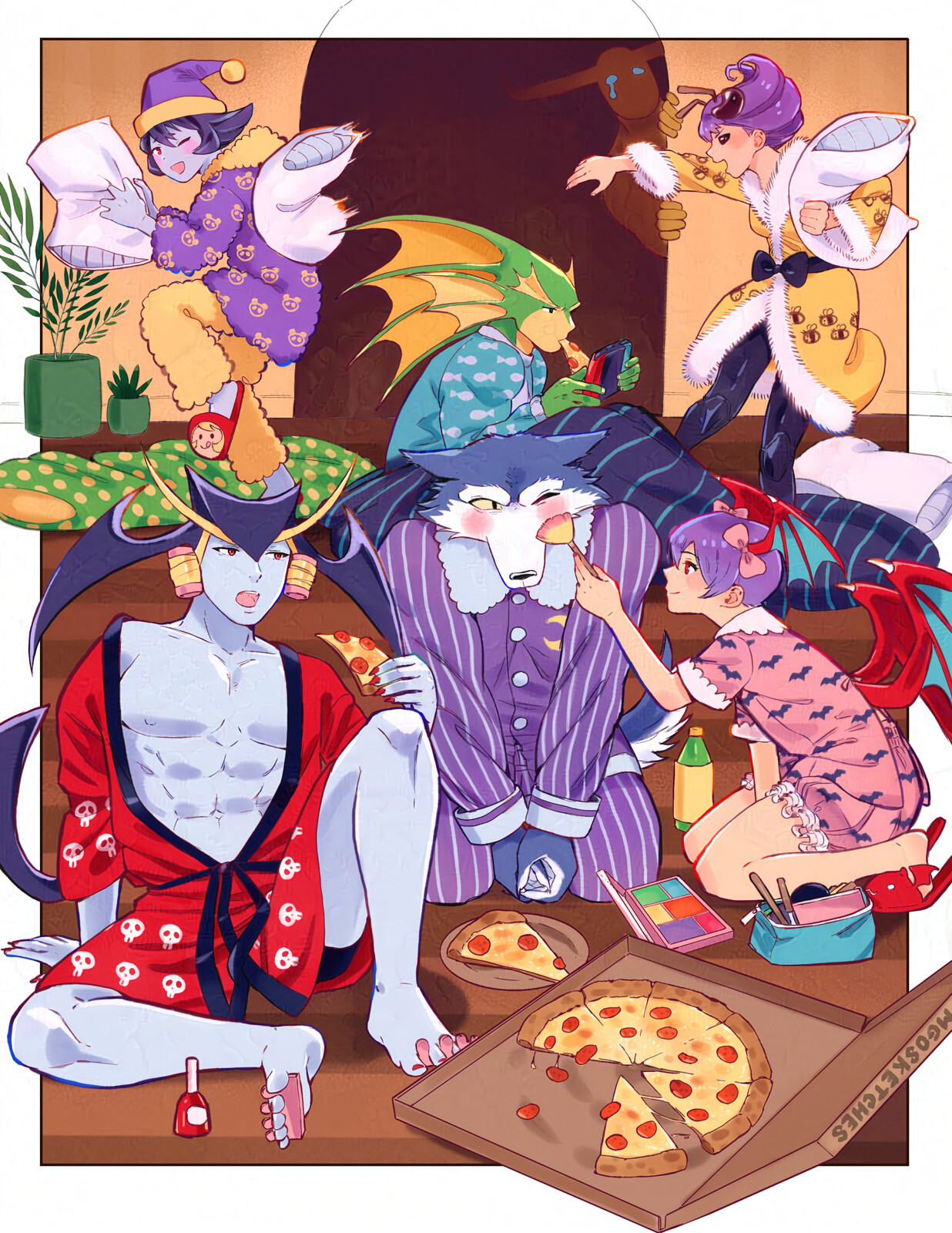 Darkstalkers Pajama Party