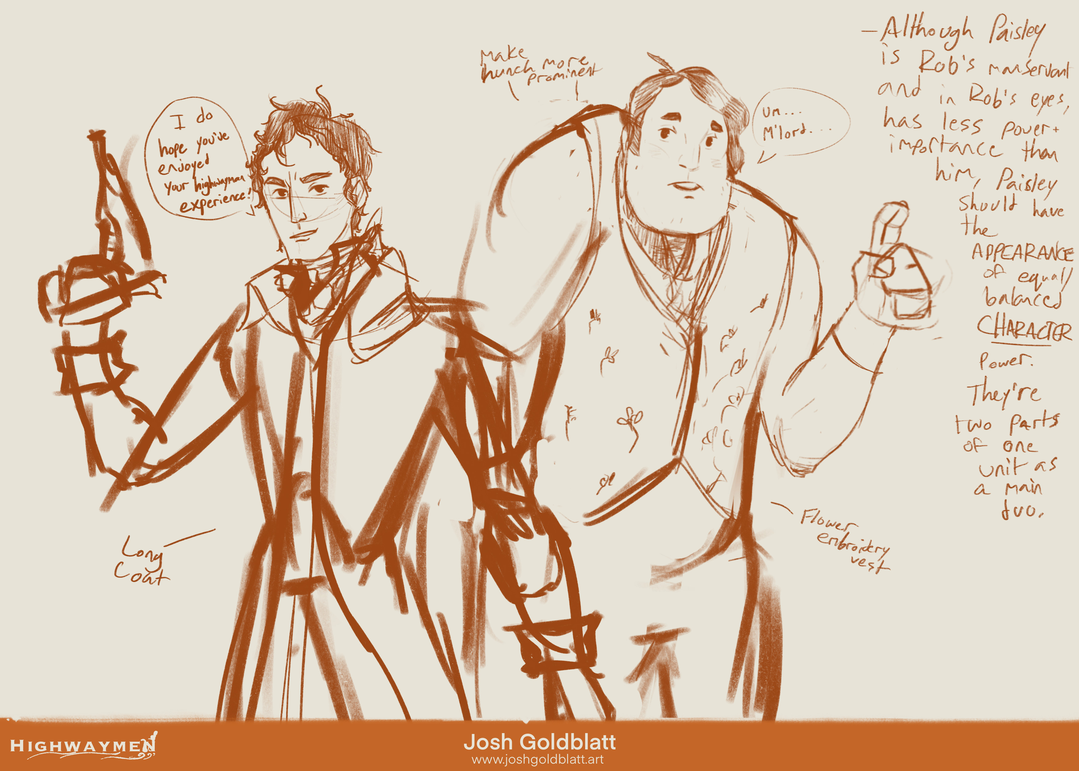 Early sketch of Rob &amp; Paisley