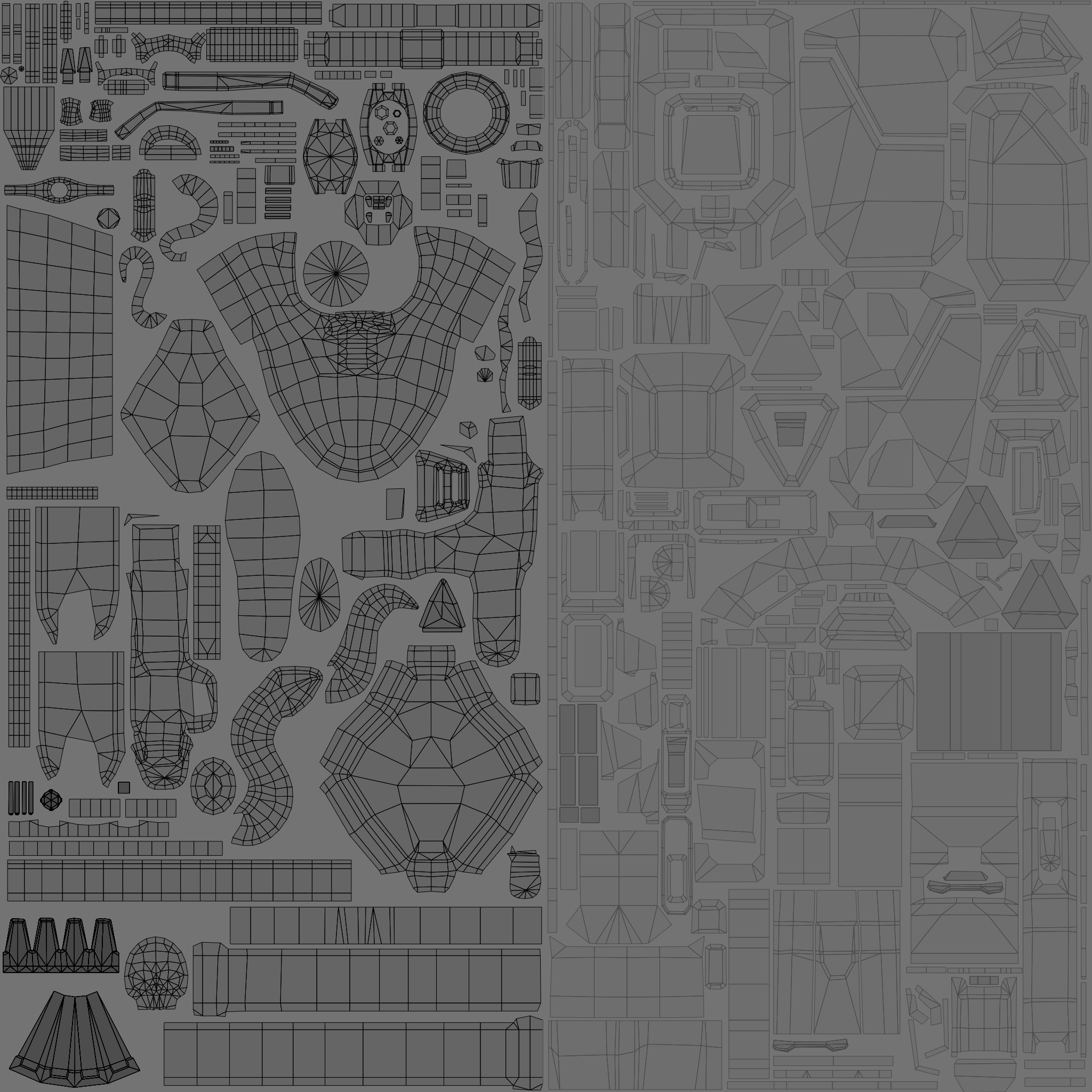 Gear UVs (right half is the backpack, which is always identical to the Ballistic default model)