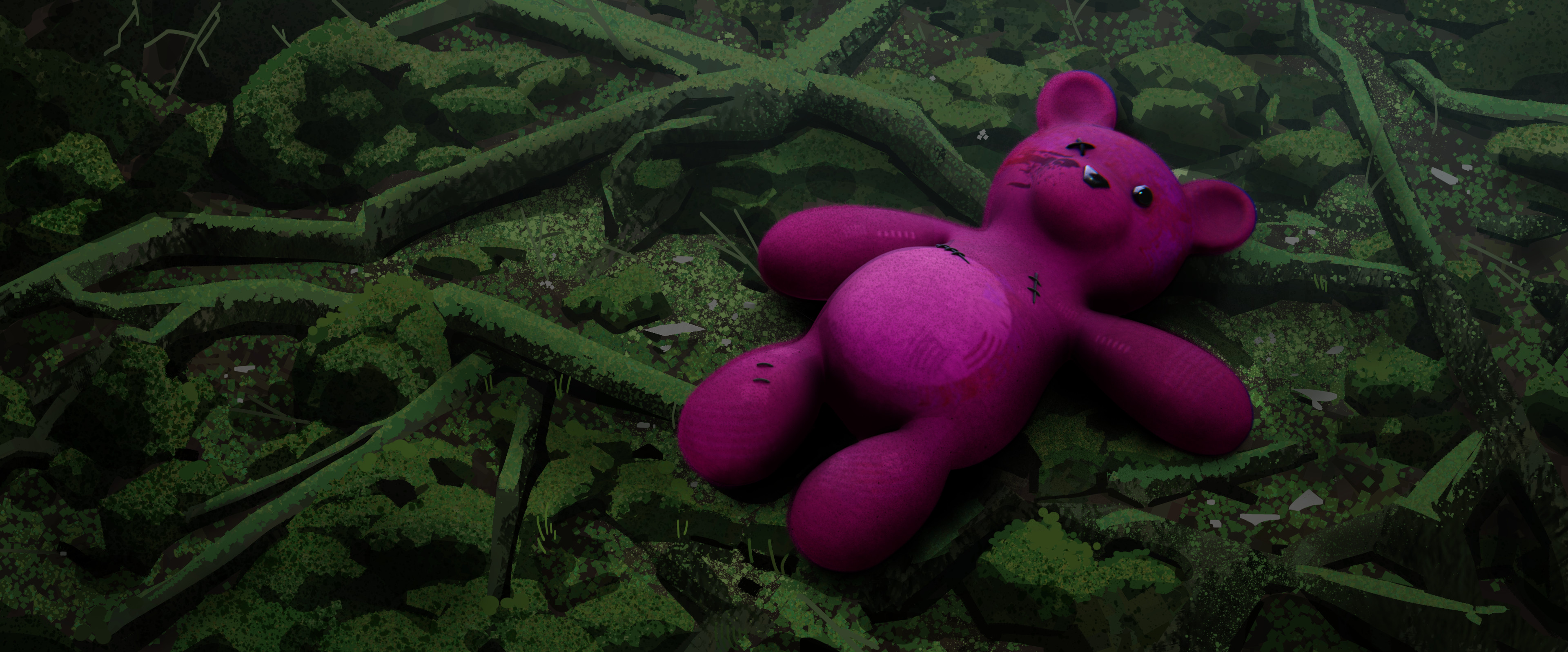 Collaboration with Henry Wong - Teddy Bear is a 3D Model+Overpaint