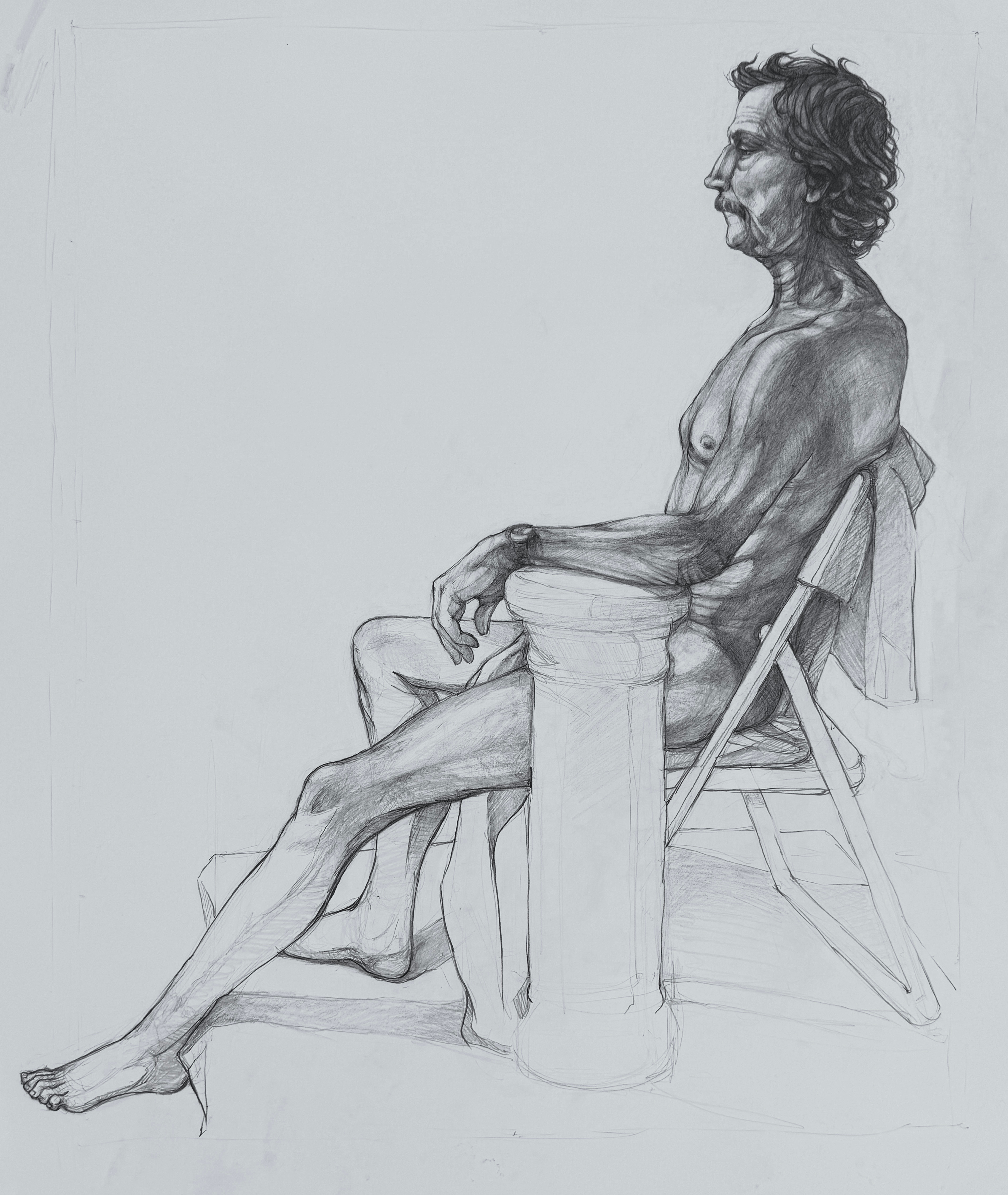 figure drawing from a multi-session long pose class I recently attended
Graphite pencil on 18x24" bristol paper