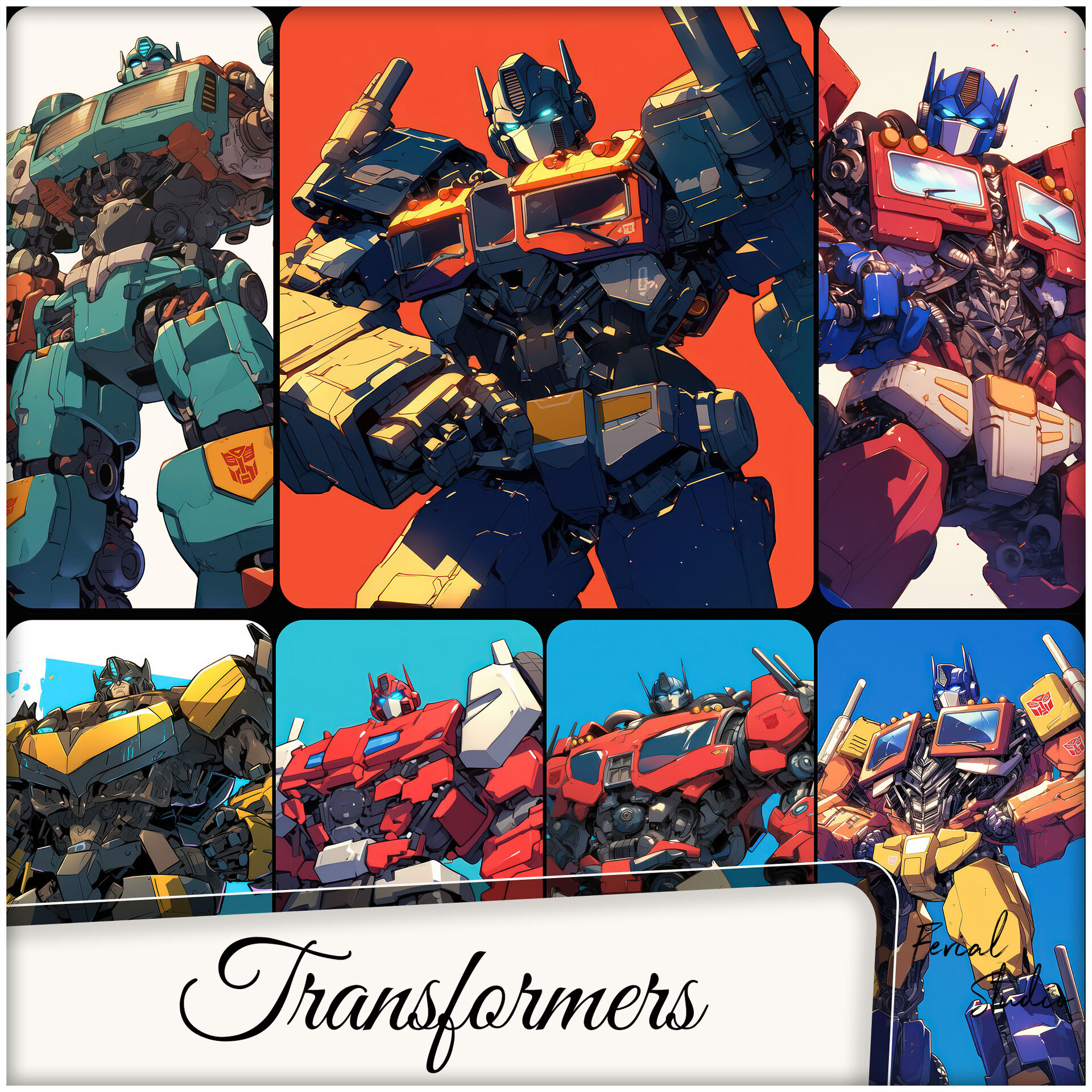 Ferial Studio - 🔹340 Transformers - Cartoon Character Reference Image ...