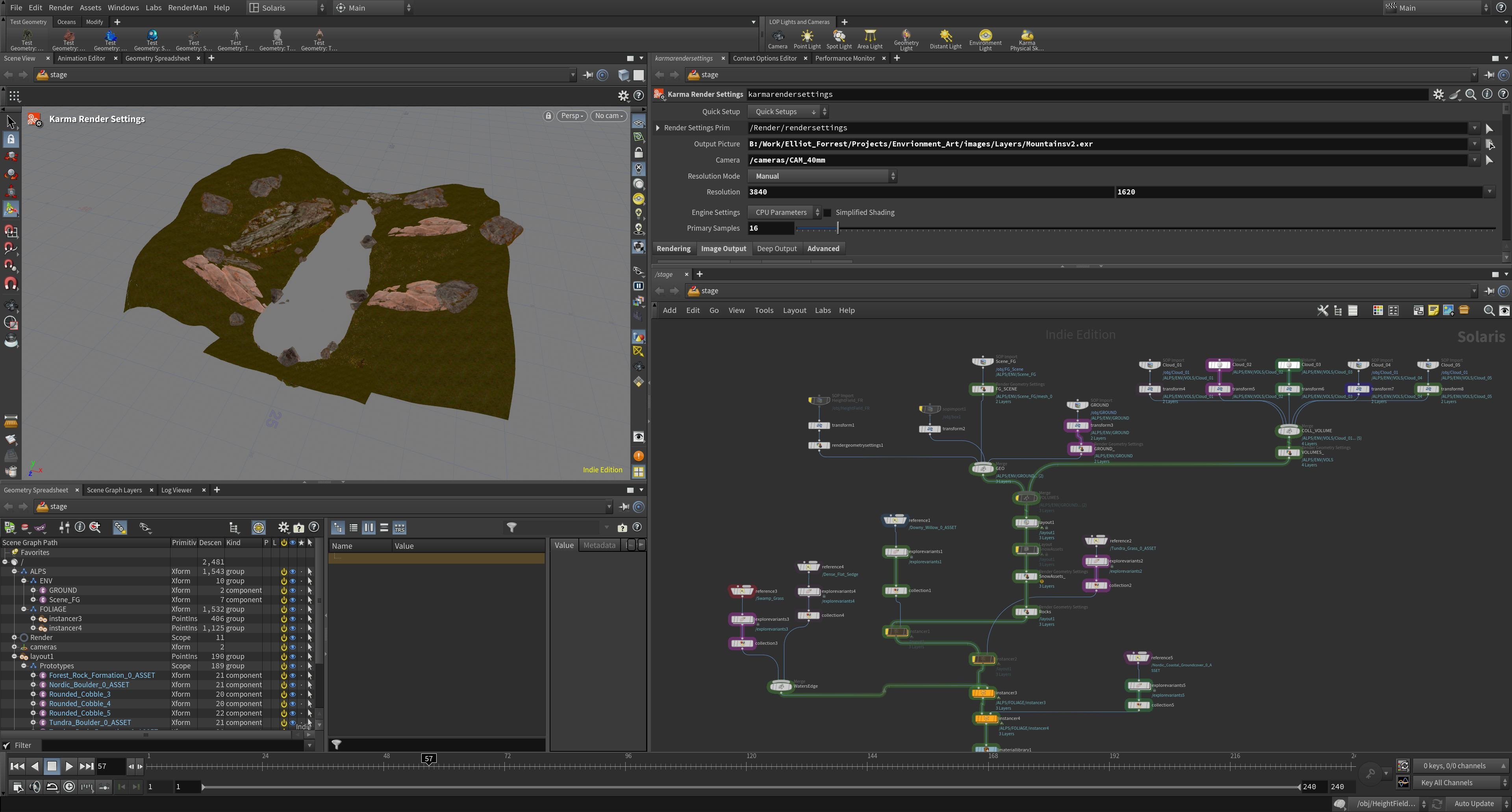 View of the FG scene without all of the instances.