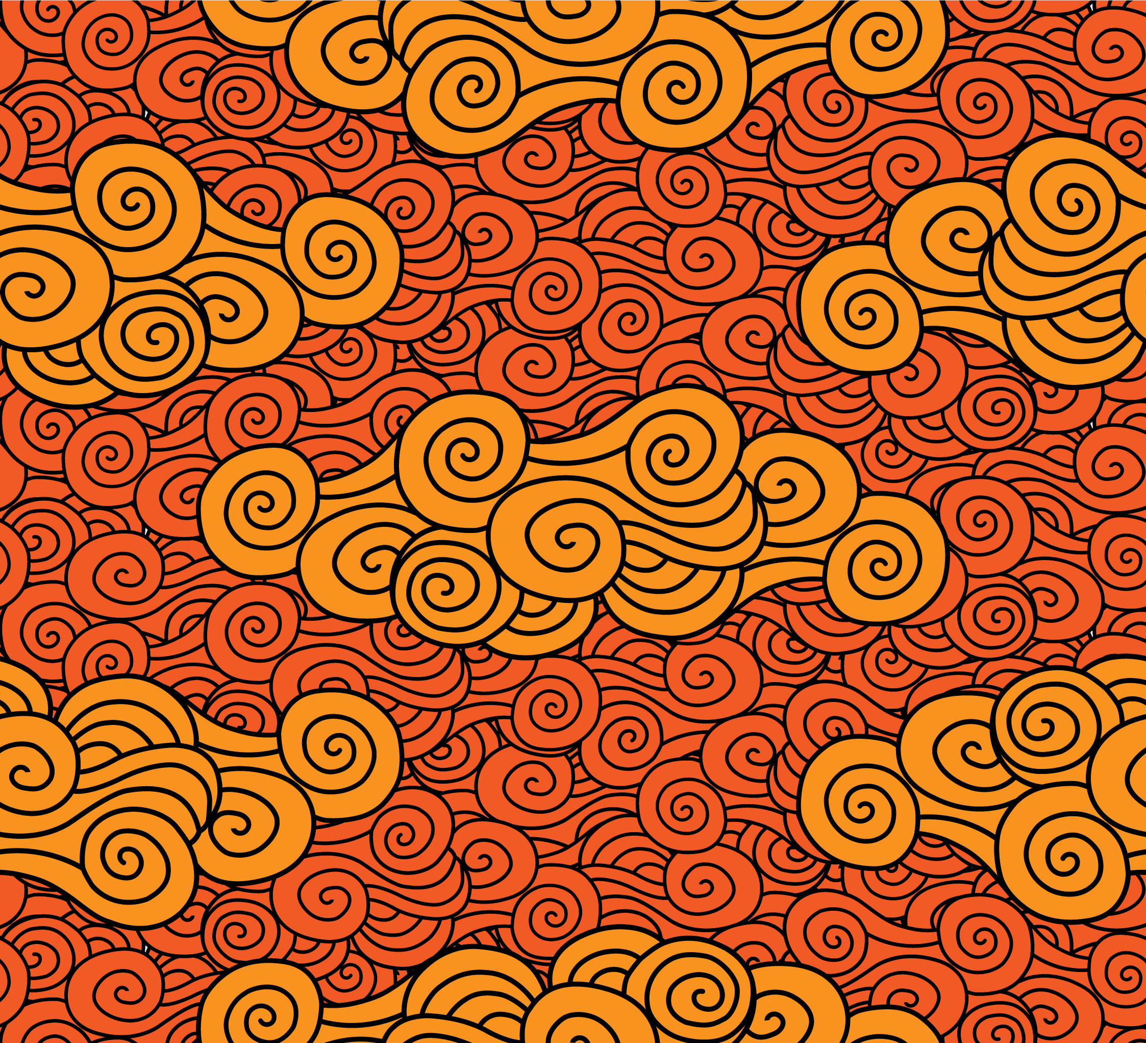 A clearer picture of the clouds with some possible color combinations. Note: I have since found what I would consider to be the most consistent orange color (see the puppets above) based on an averaged hue taken from my pottery reference images.