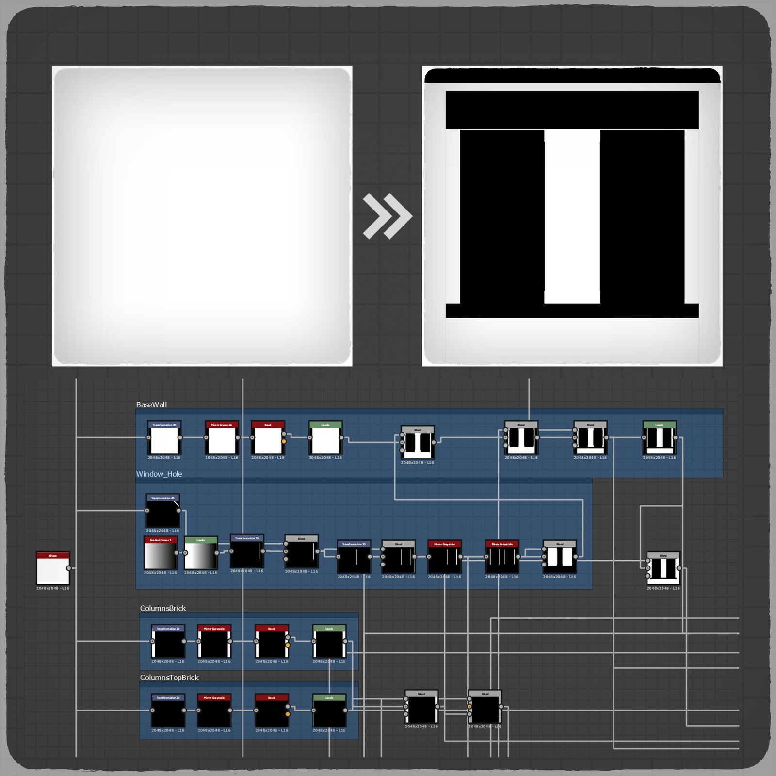 Here, I started by creating the base shape of the wall where the bricks would be placed.
