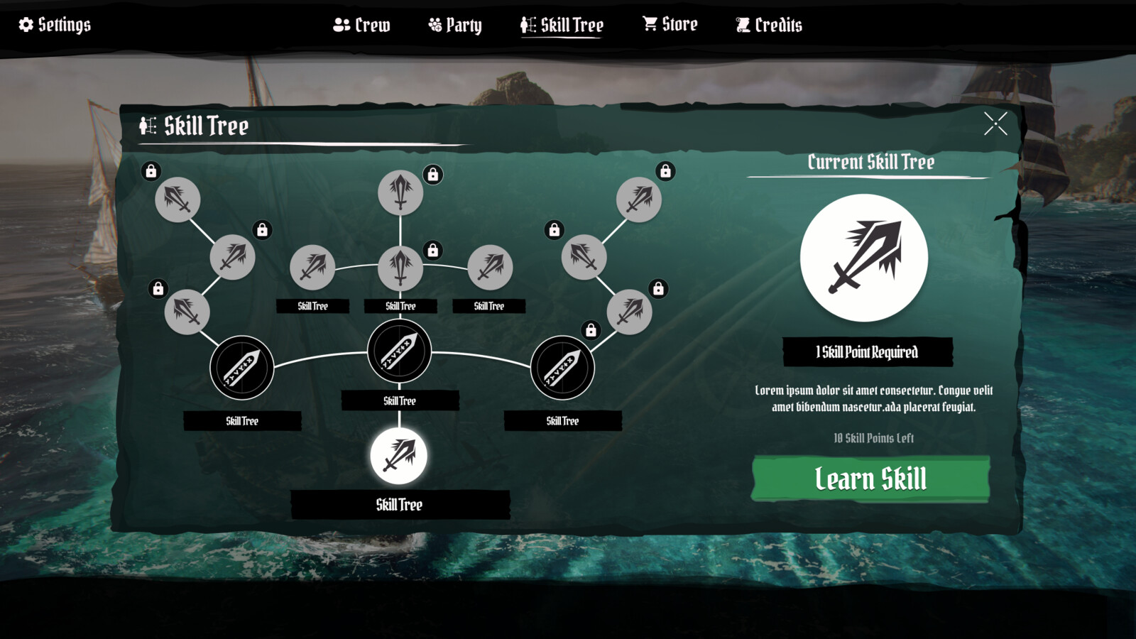 Pirate Game UI UX Design