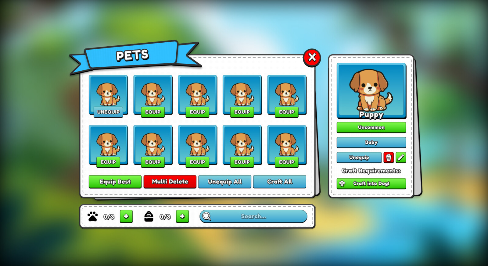 Cartoony Sim Child Friendly Game UI UX Design