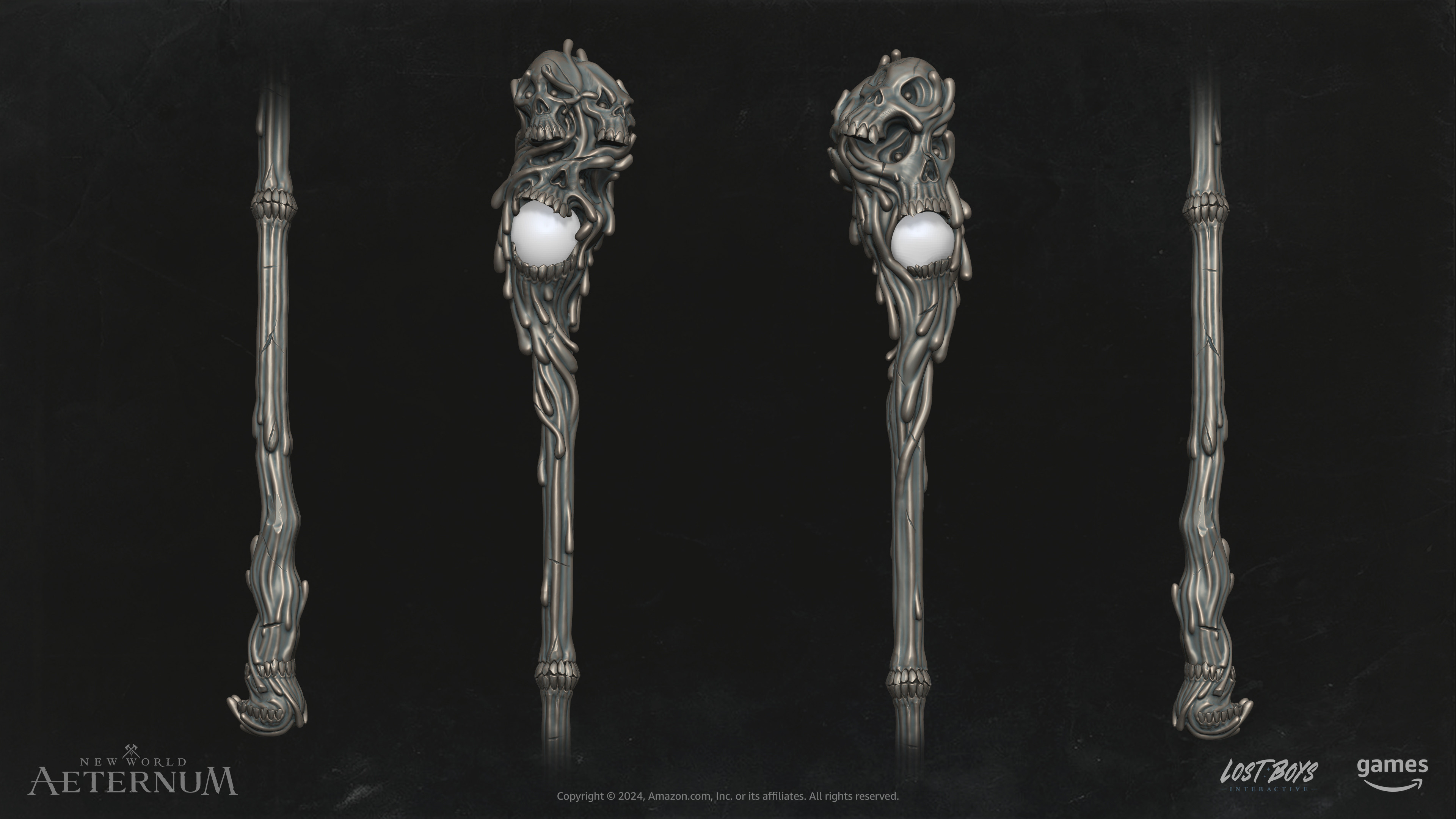 Gold Cursed Life Staff high poly