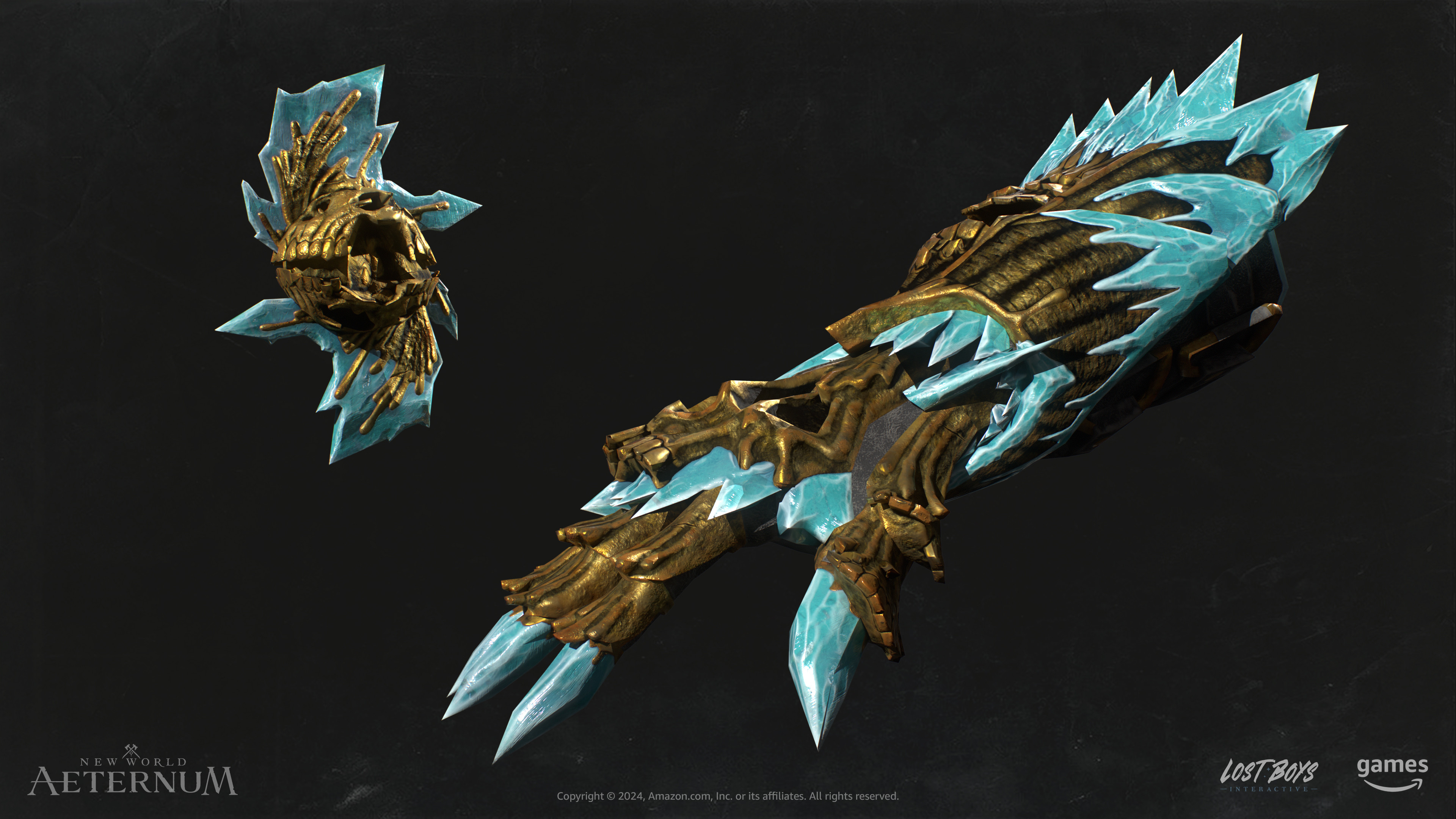 Gold Cursed Ice Gauntlet low poly