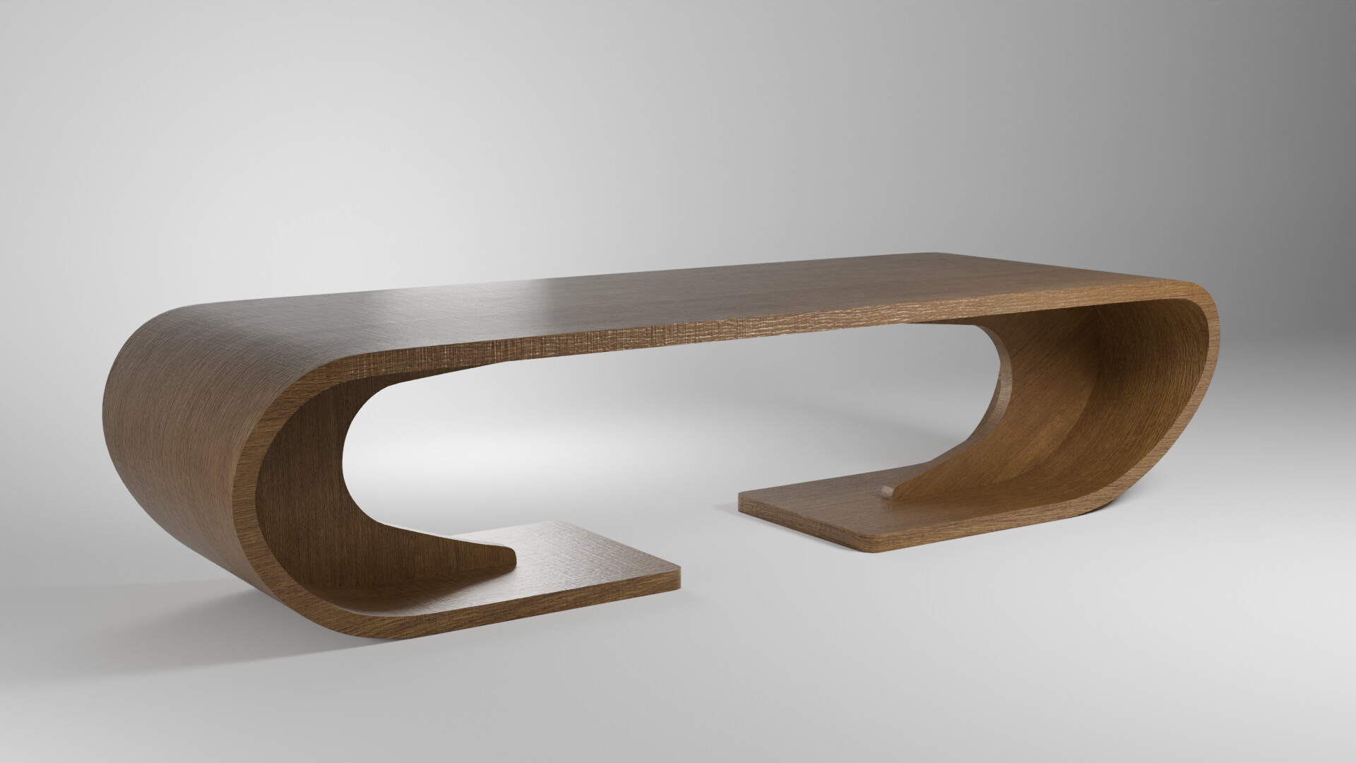 ArtStation - Wooden table with rounded shapes