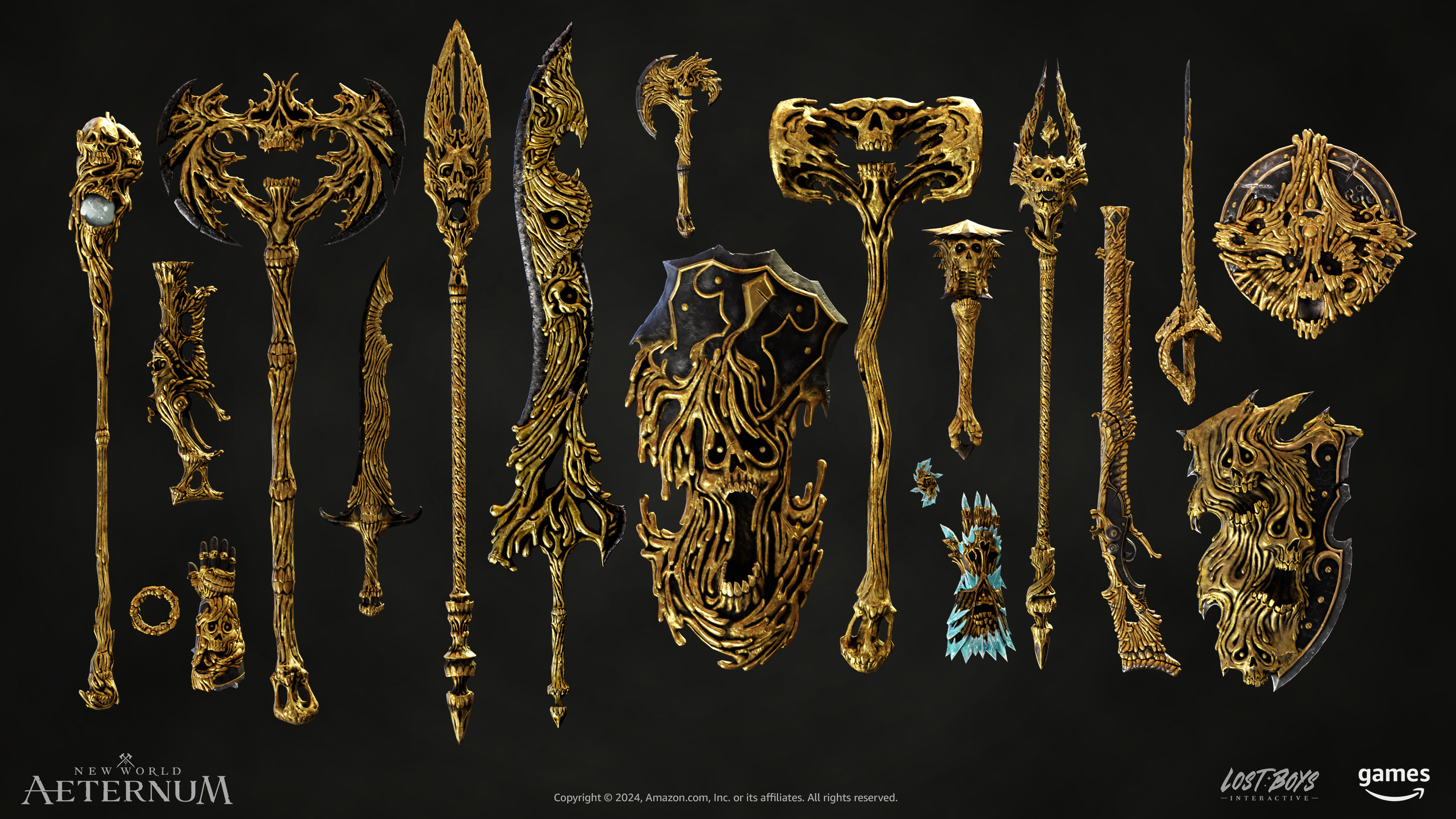 Full Goldcursed Weapon set created by Lost Boys Interactive artists