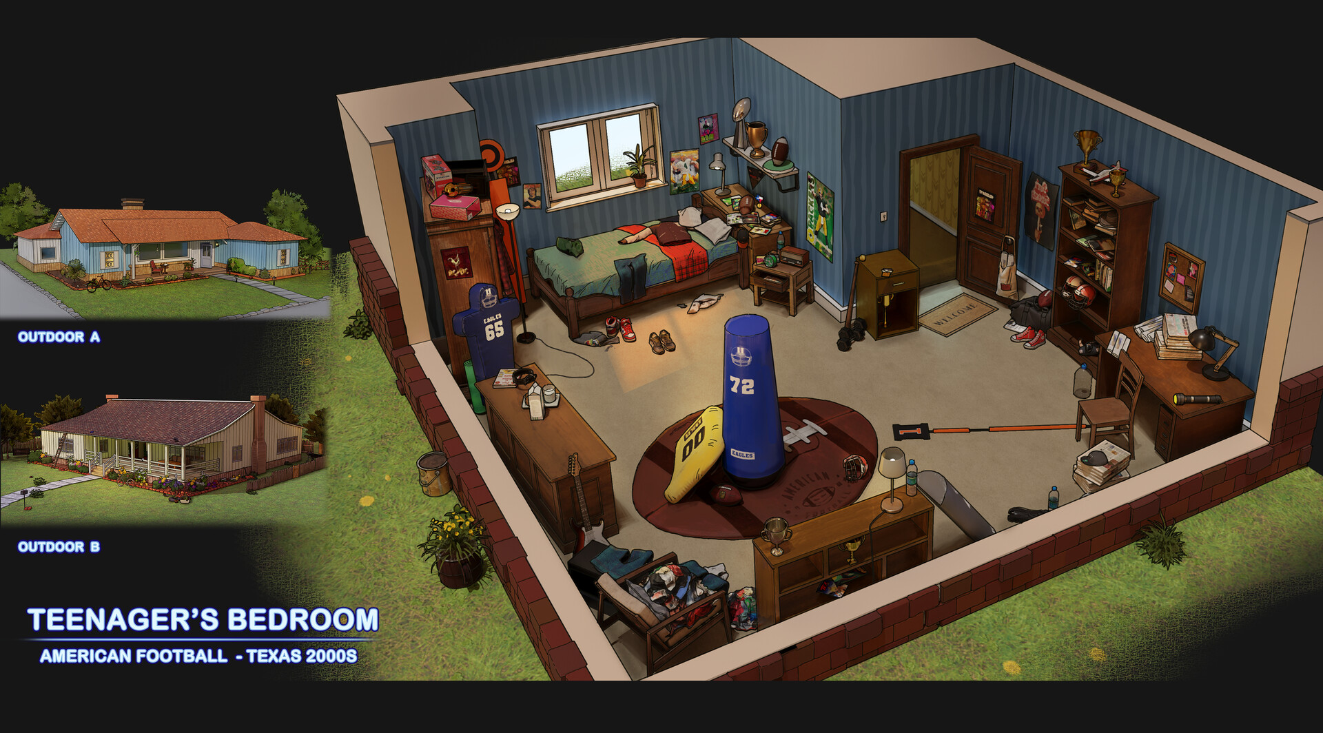 ArtStation - TEENAGER'S BEDROOM