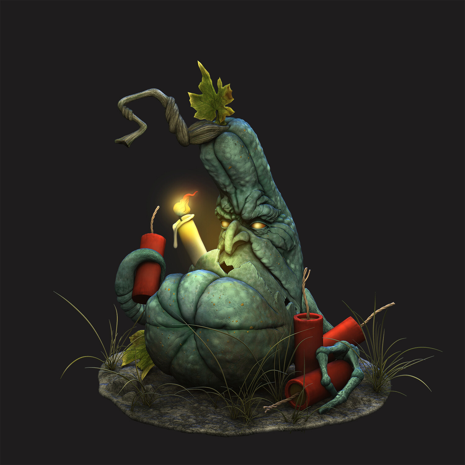 ArtStation - exploding pumpkin