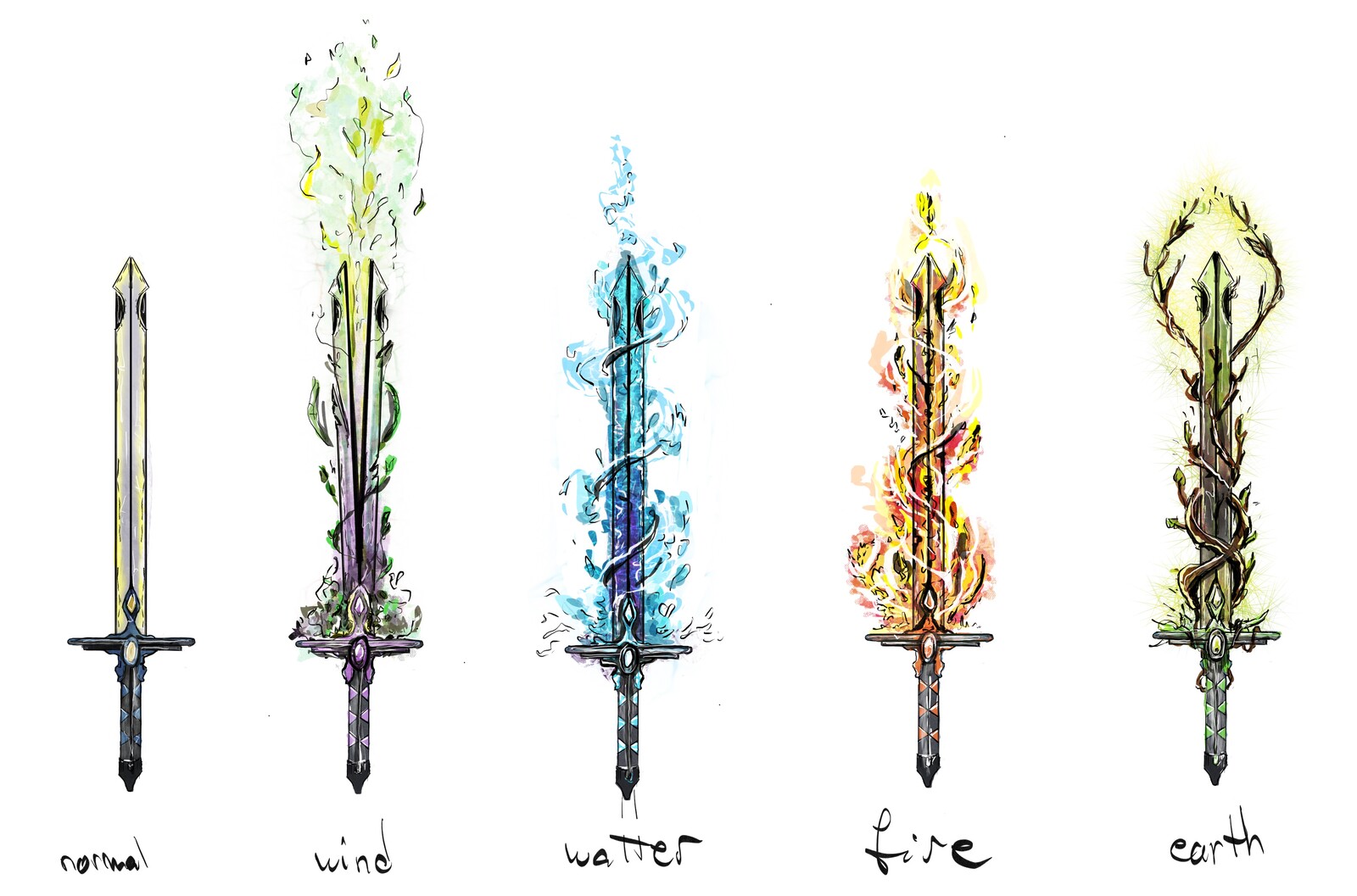 Sword manifesting natural forces