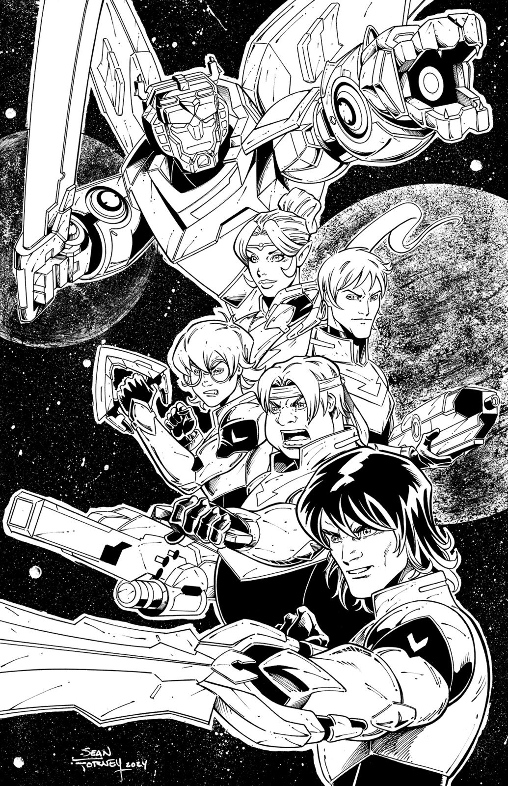 Voltron art based on Voltron: Legendary Defender for the Official Voltron Art Show 2024 

lines and colors by Sean Forney 