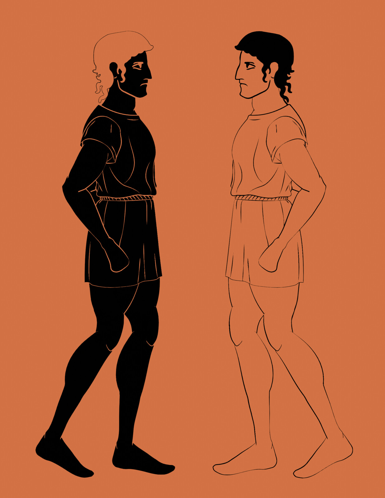 This is a cropped render from Blender. I have finished Perseus's tunic; this one is separated into pieces to also allow for it to warp with the movement of the body/legs.
