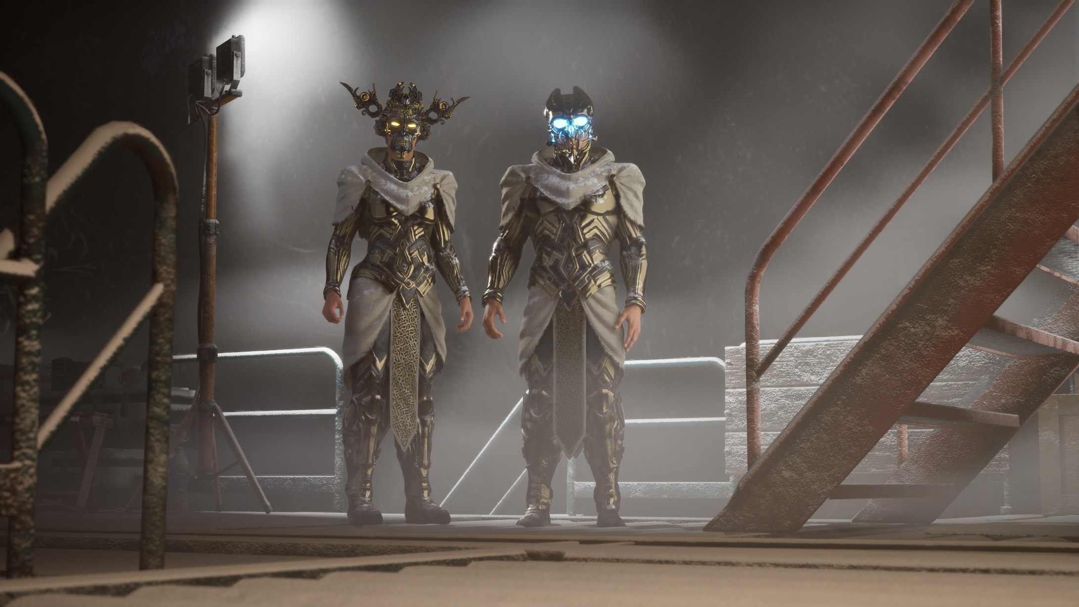 In-engine screen grab of player skin - "Rift Walker" - Male and  female skins.