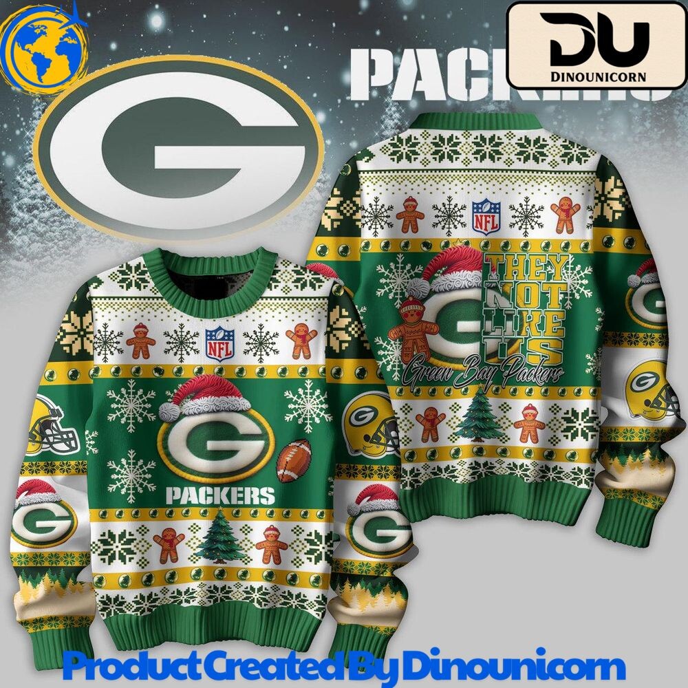 ArtStation Green Bay Packers NFL Ugly Christmas Sweater By Dinounicorn