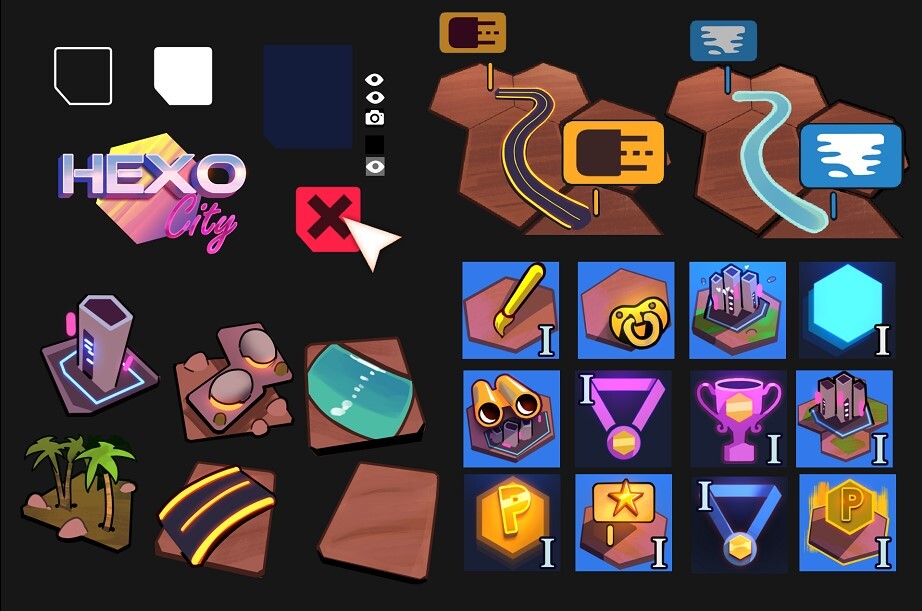 Final assets used in various images &amp; the icons for Steam Achievements.