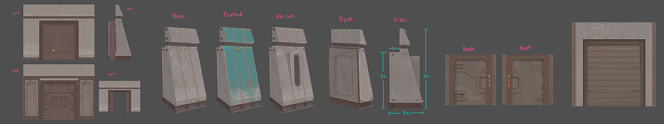 Sand walls and gates from a previous design iteration of the desert biome