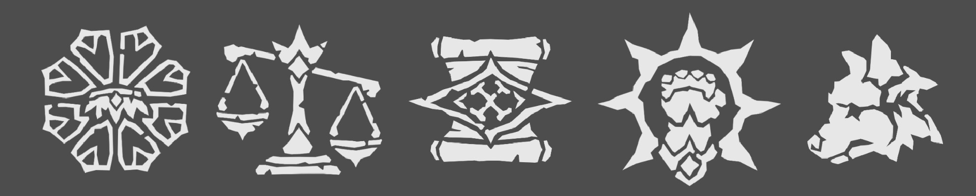 Icons for the different factions in the game