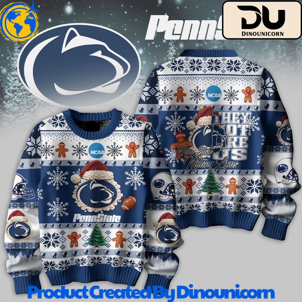 ArtStation Penn State Nittany Lions Football NCAA Ugly Christmas Sweater by Dinounicorn
