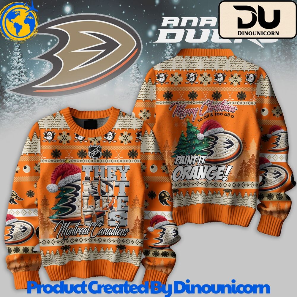 ArtStation Get Ready for the Holidays with the Anaheim Ducks NHL Ugly Christmas Sweater by Dinounicorn