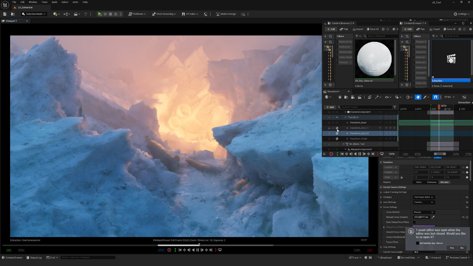 Layered camera track with noise, allowing me to key the general movement and being able to add more details later 