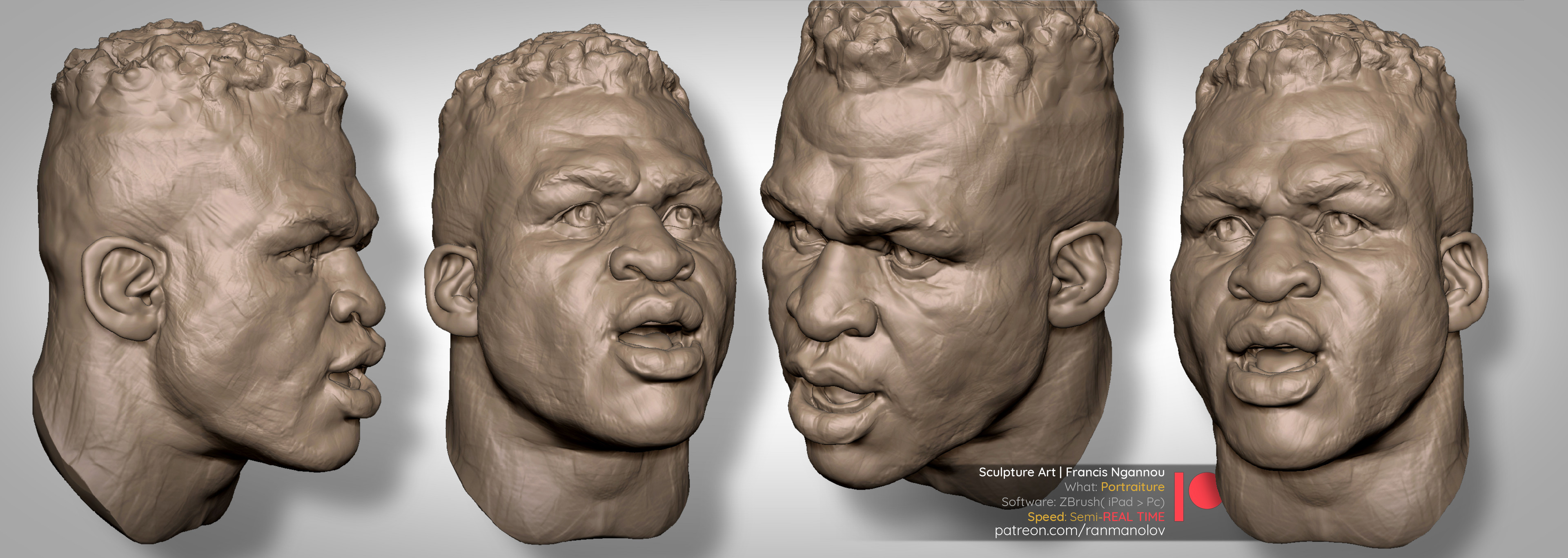Ngannou - iPad sketch that I took and refined further for my patrons.   Full process video on my patreon page together with a lot more videos.   https://www.patreon.com/posts/116630509?utm_campaign=postshare_creator