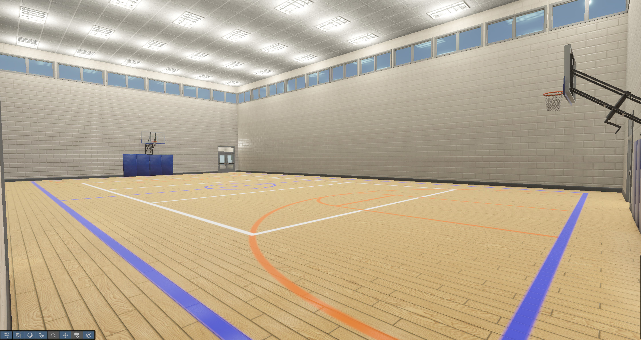 A full view of the finished court.