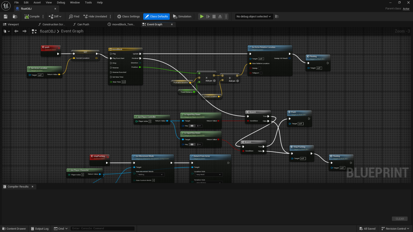 Unreal Engine Object Floating & Character Push/Release System