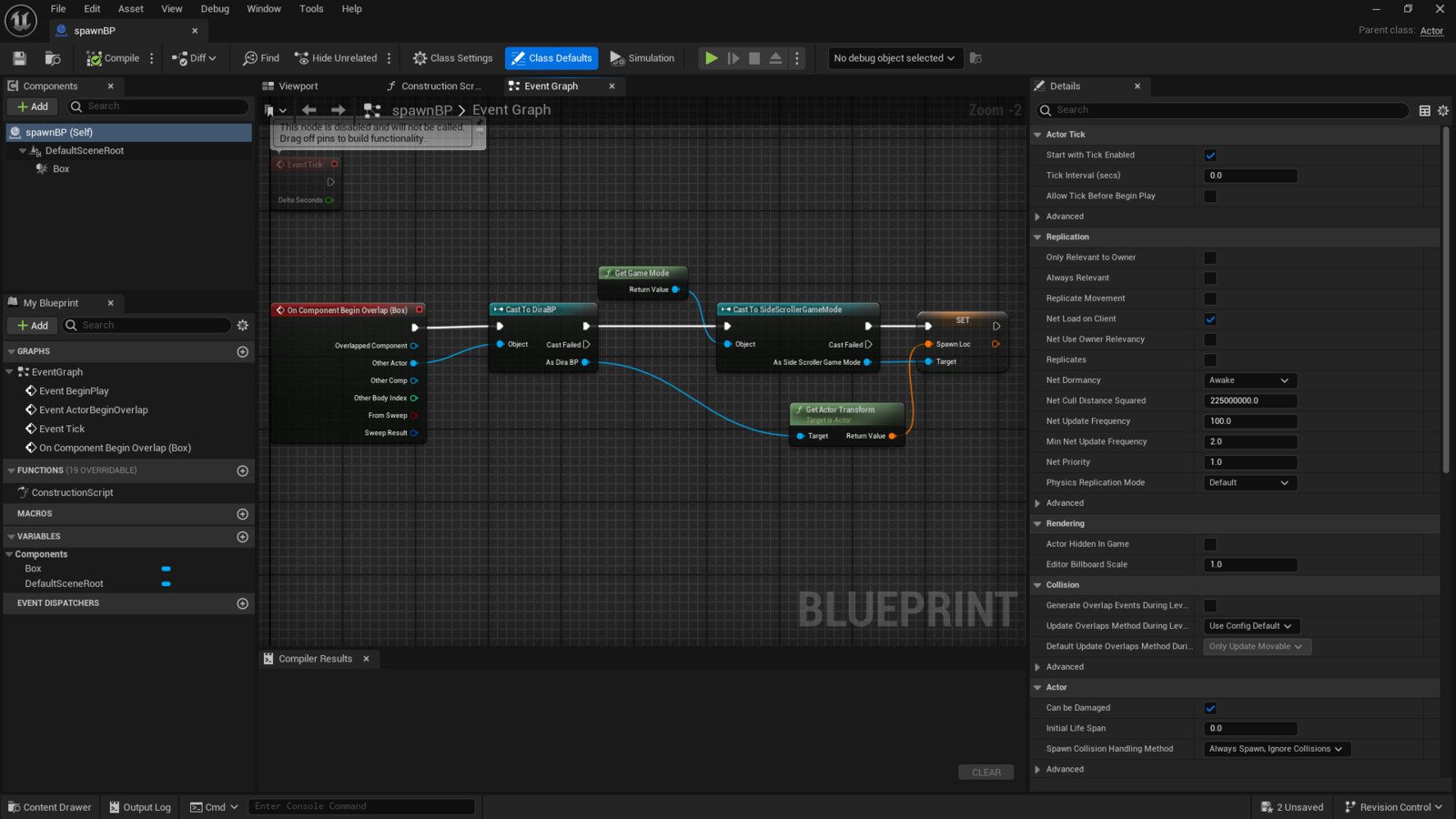 Unreal Engine Spawn & Trigger Box Scripts