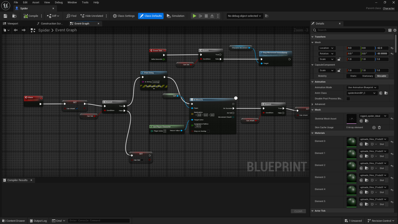 Unreal Engine Single Enemy System & Animation Blueprint Scripts