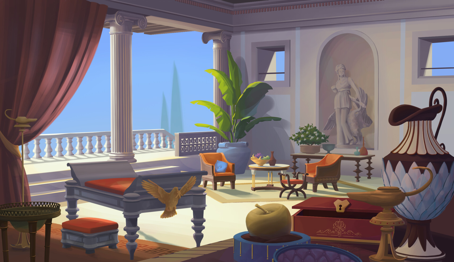 ArtStation - Roman Villa Room, image size:1920x1109