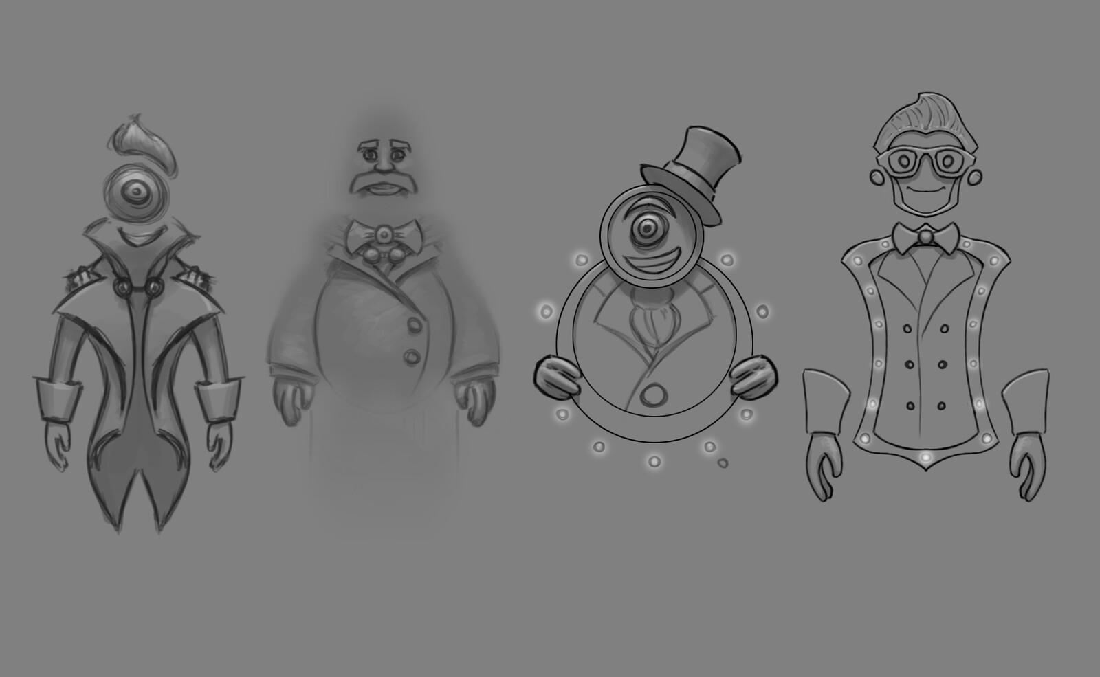 Initially I was going for a look that would fit with the rest of our 3D games. Soft and simple, while readable. 