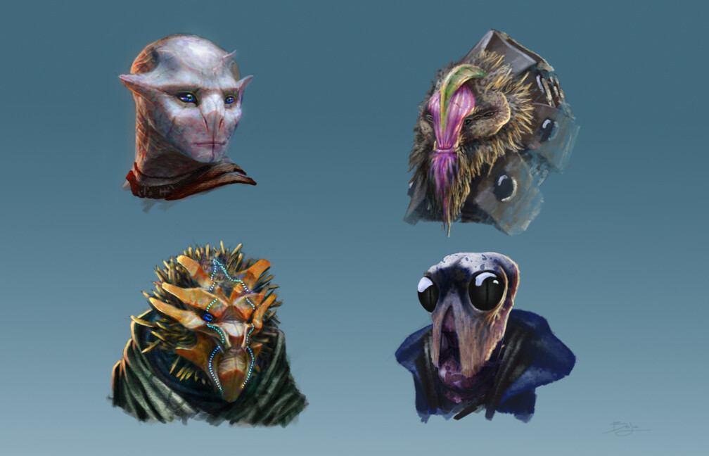 Alien concept explorations from years ago.  