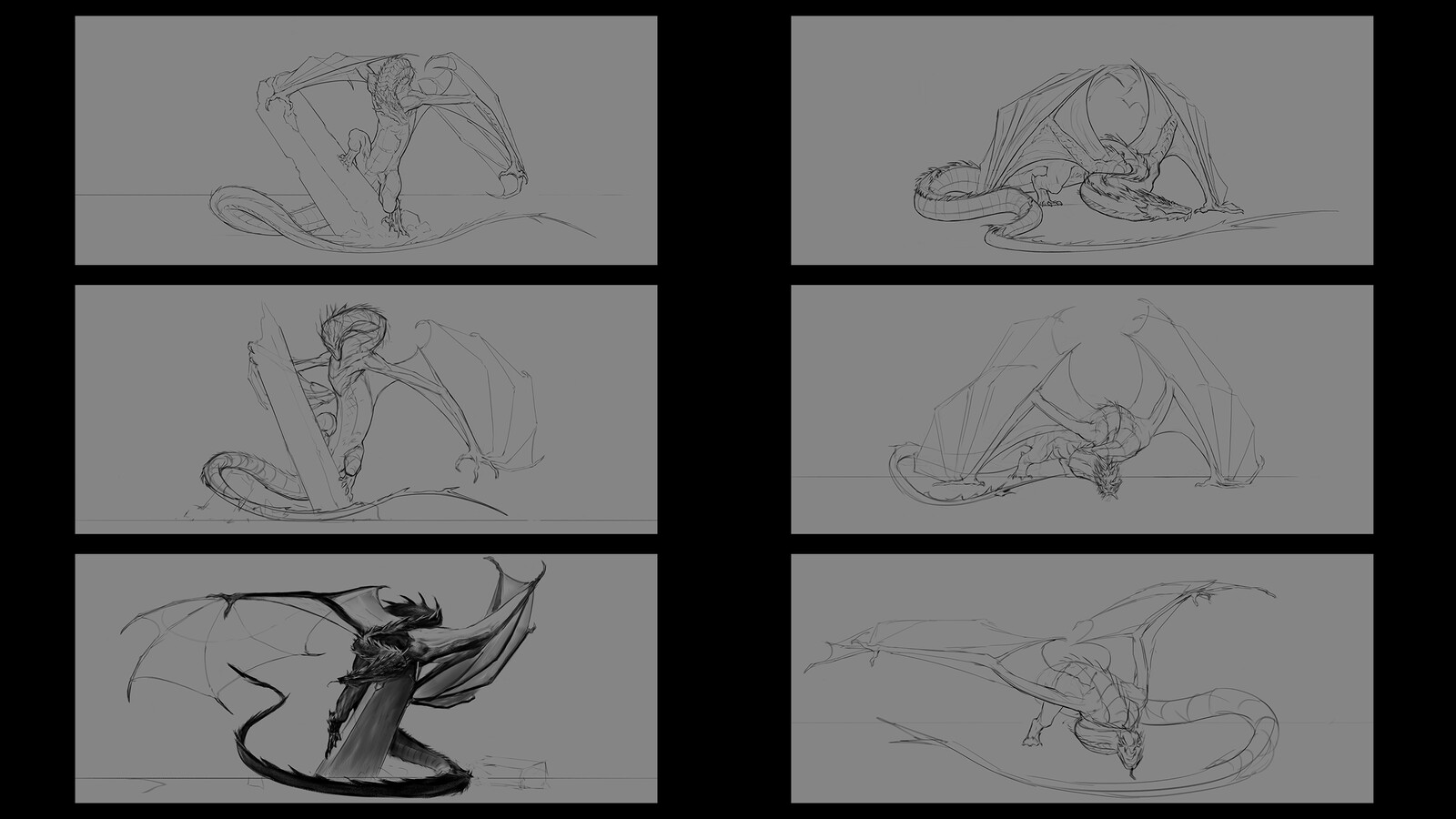 Composition sketches for the main presentation