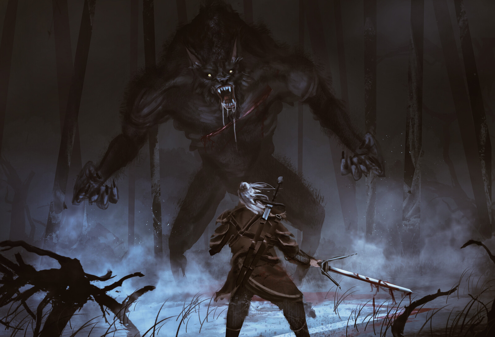 Witcher vs wolf 