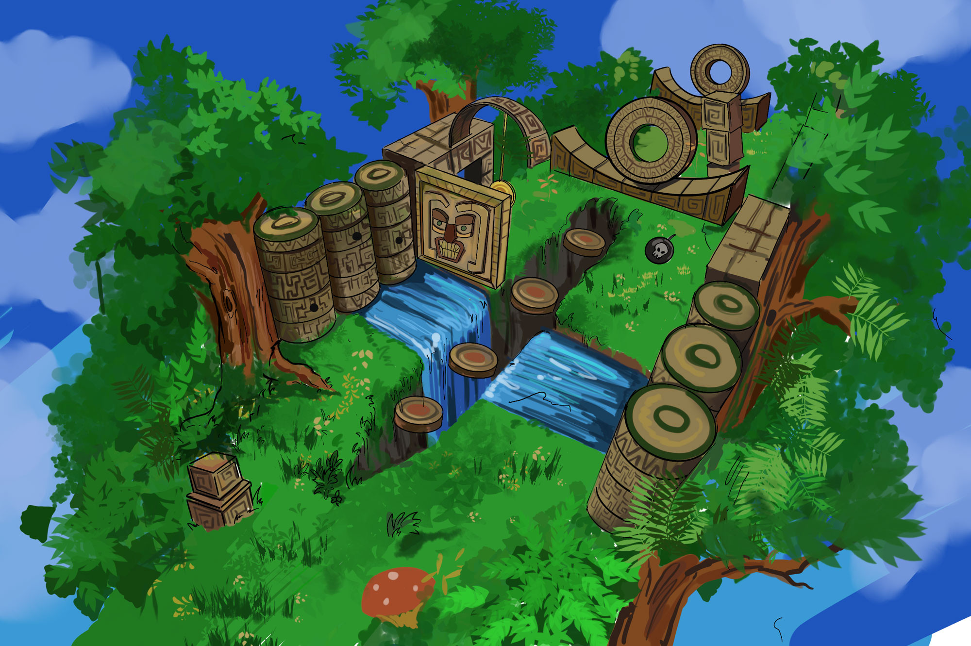 Level concept - jungle. I loved this concept and would have liked to have seen a 2nd map get added in this theme.