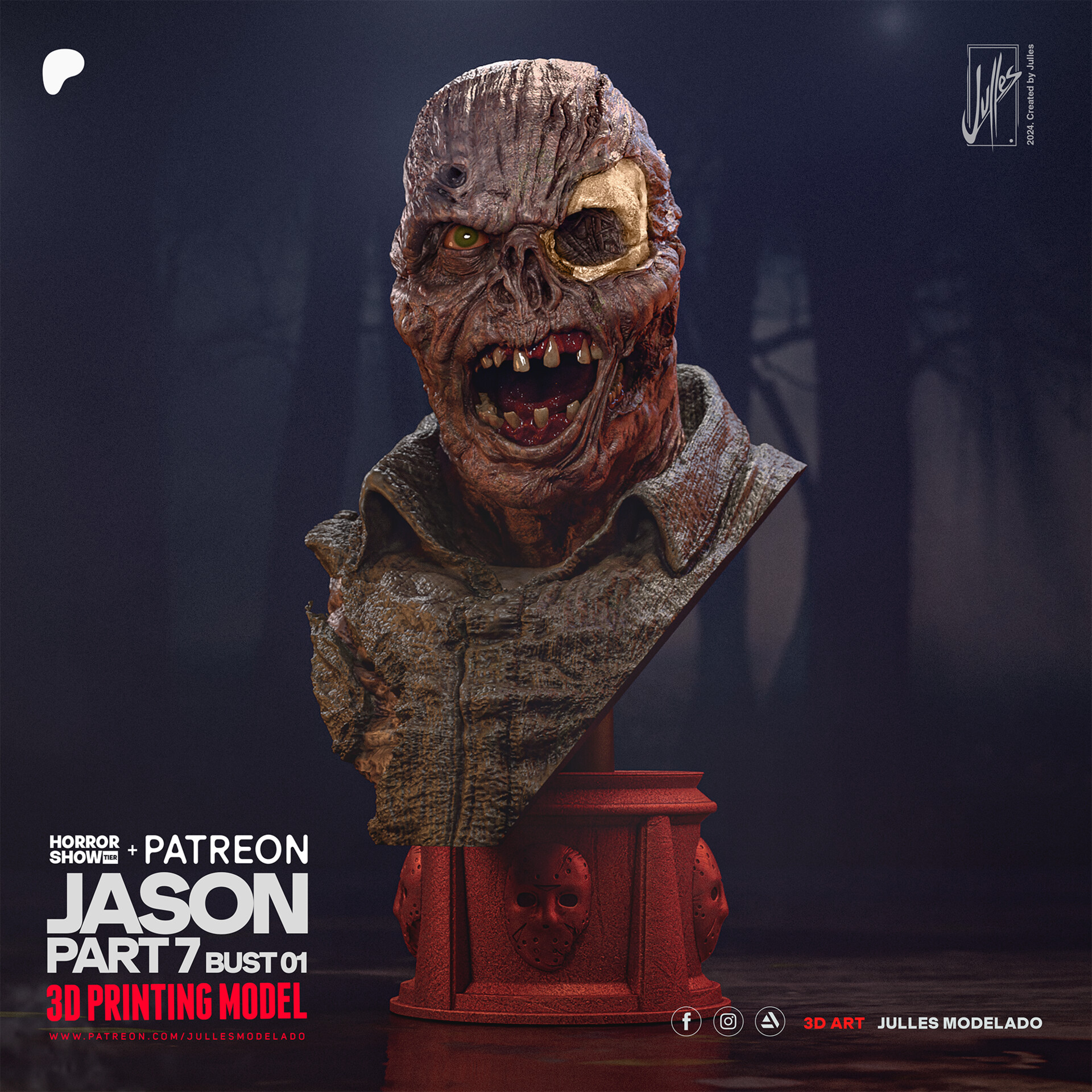 ArtStation - Jason Part 7 Bust01 3D Print Model