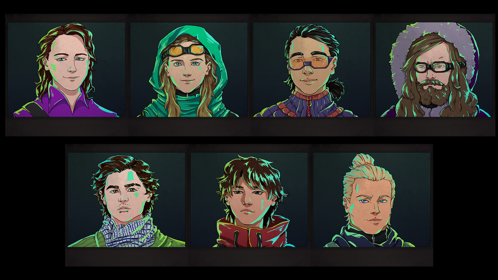 I drew pictures of my team. From left to right: Linnea, Mariah (Me), Oskar, Pi, Sam, Sebastian, Thomas
