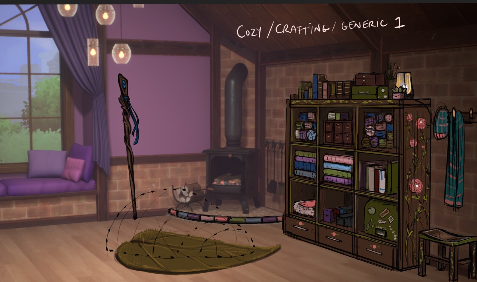 A "crafting" / cozy space for knitting and the like.