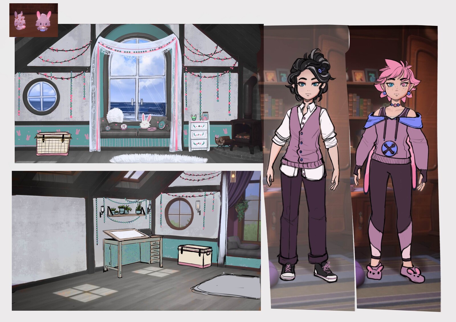 This room and aesthetic were based on the spirit Dustbunny.