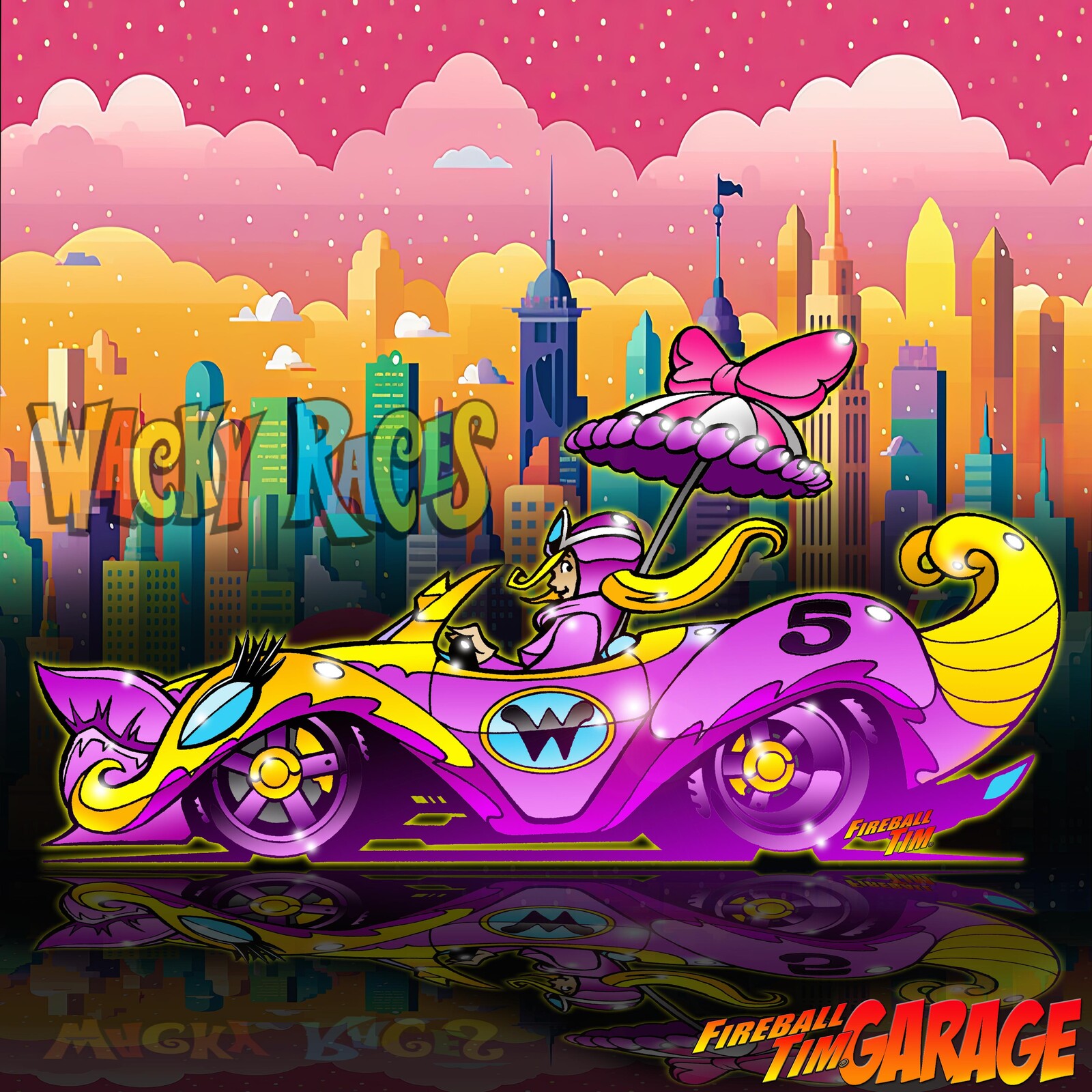 Penelope Pitstop Wacky Racer Fireball Tim Garage is Automotive Pop Culture Cars