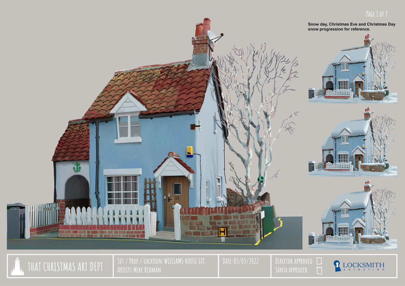 Exterior set painting for Danny's house