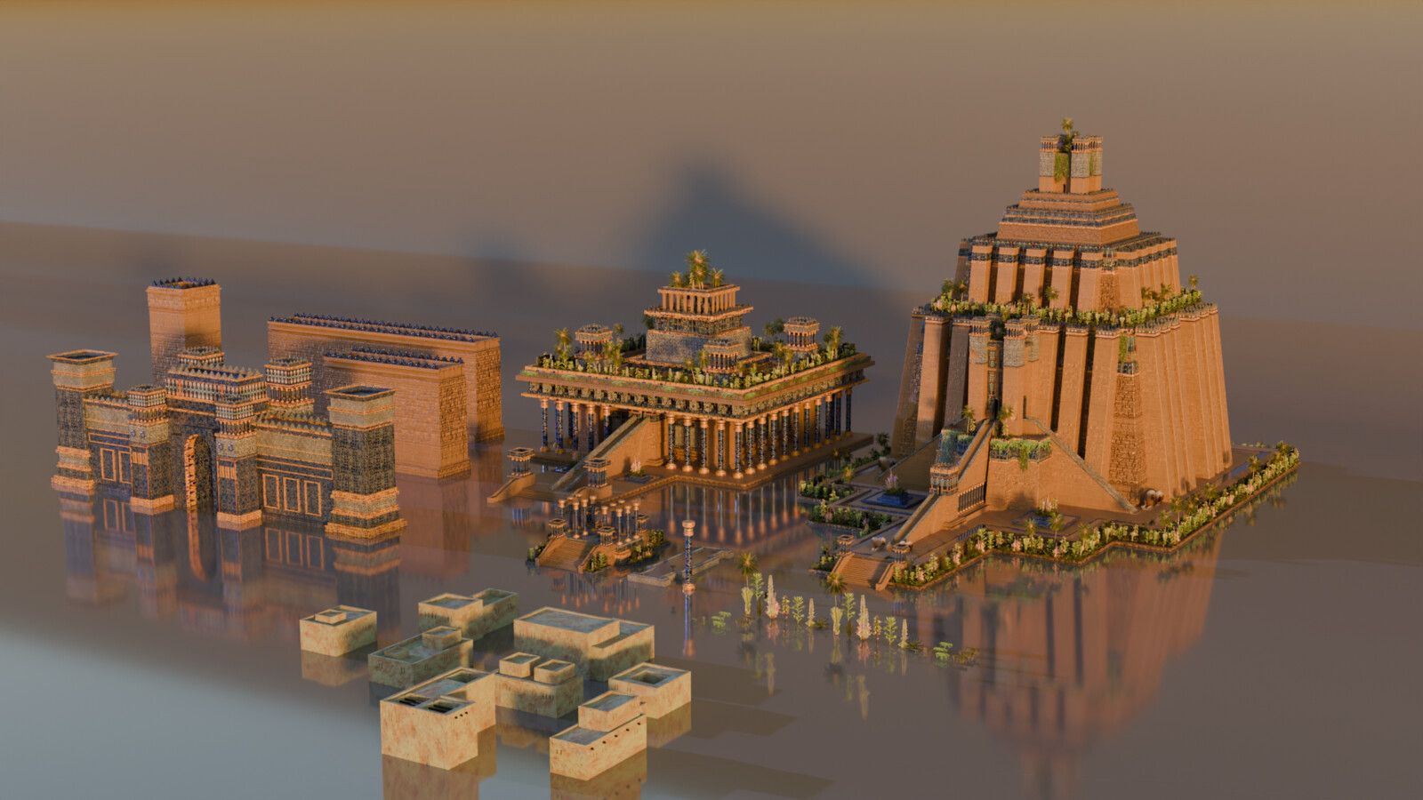 The architectural details, buildings and decorations that I used to create the entire set. It was incredibly fun using all of these to make up the entire concept design.