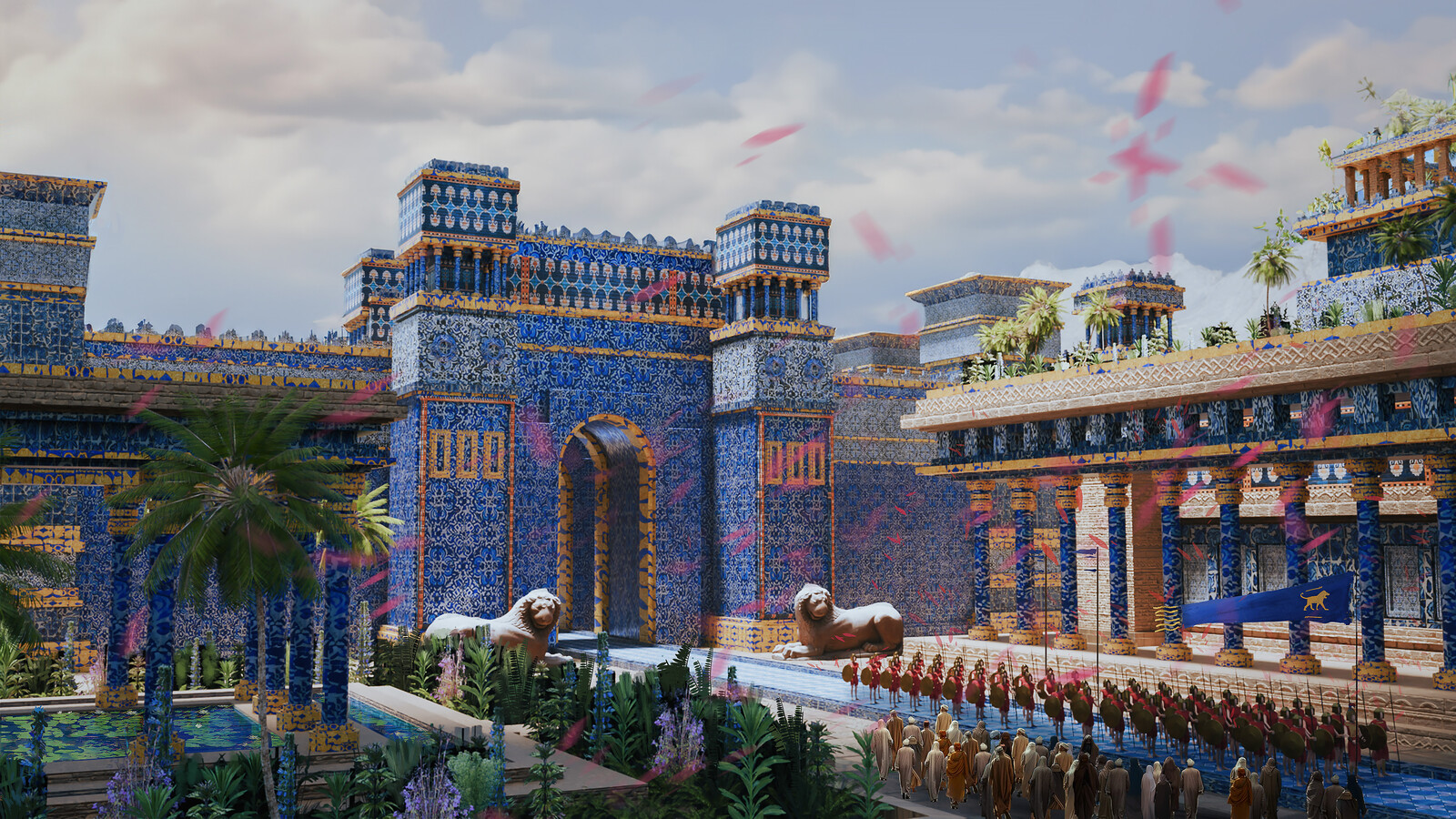 A group of Babylonian soldiers returning from patrol.
